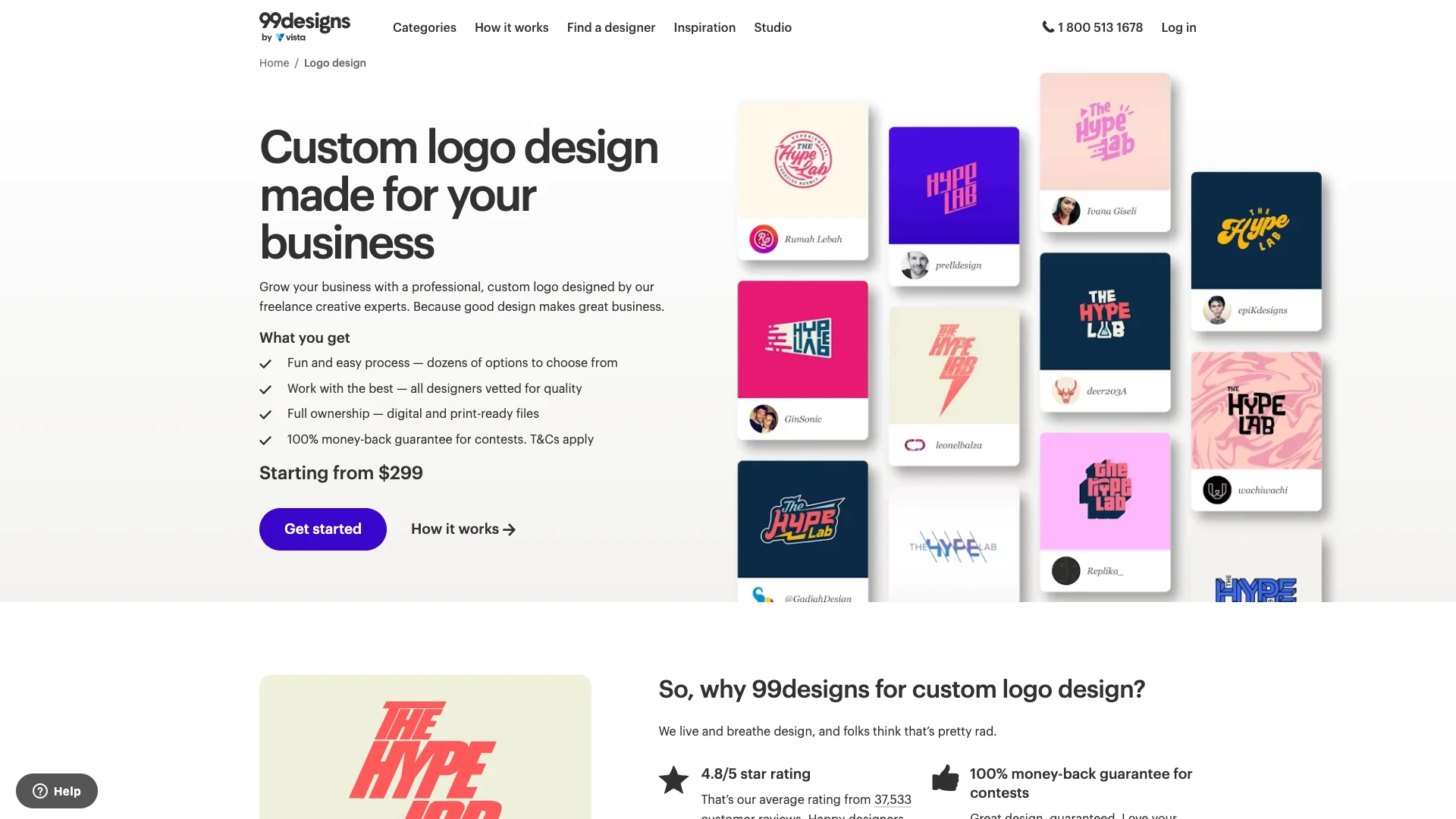 99designs logo design contest page