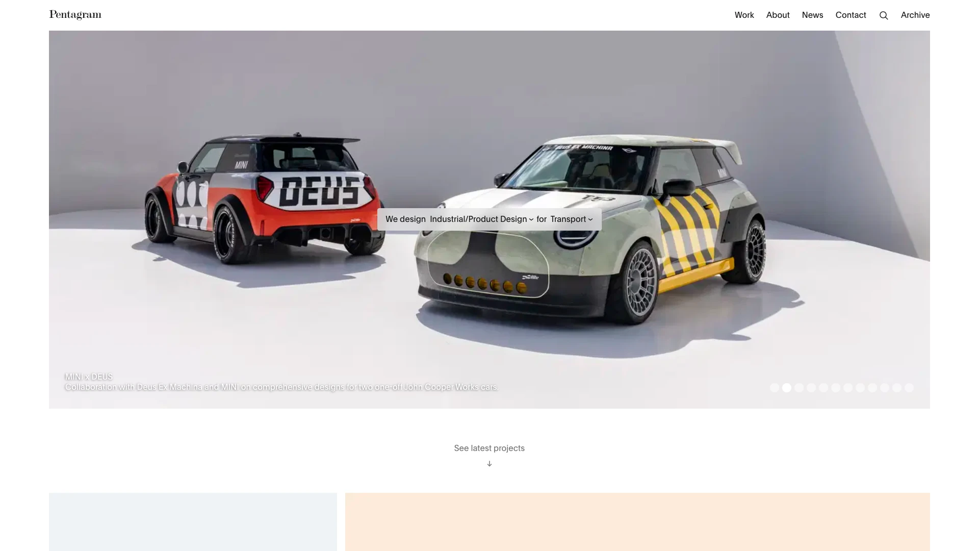 Pentagram design agency homepage